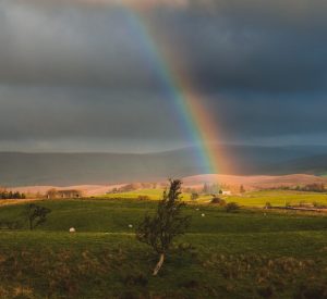 Rainbow against cloudy sky- when luck runs out